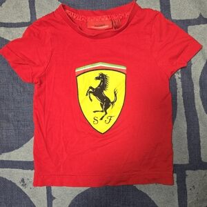 Ferrari Red Kids Shirt with Yellow Logo